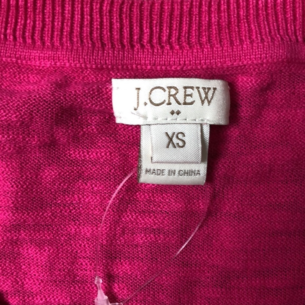 J Crew Hot Pink V-Neck Sweater XS - Picture 2 of 6